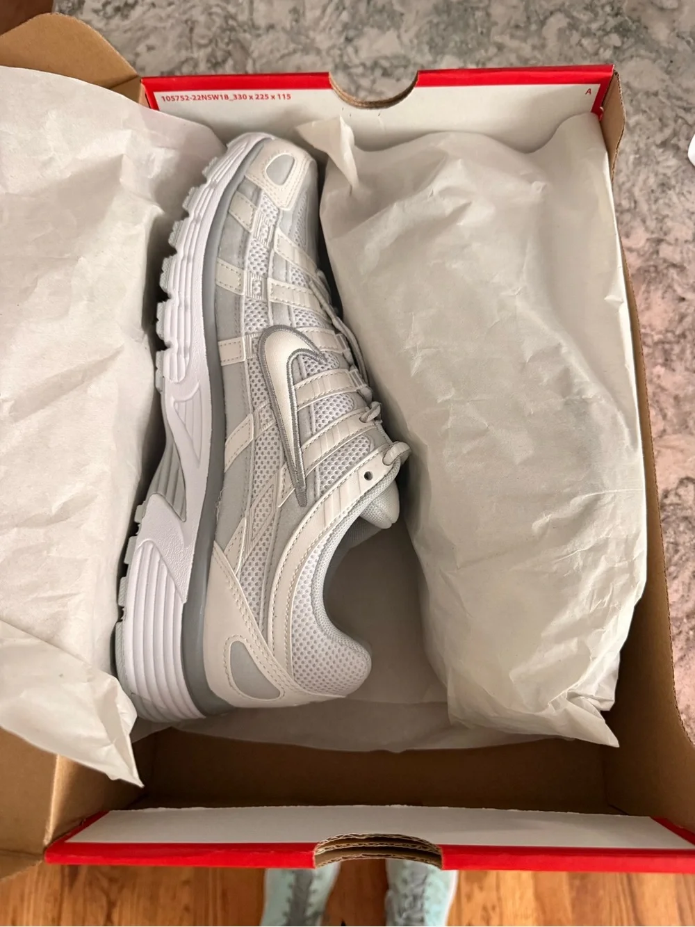 Nike Women's P-6000 Sneakers in Light Gray and White